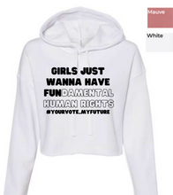 Load image into Gallery viewer, GJWHFUNdamental human rights Adult Cropped Fleece Hoodie