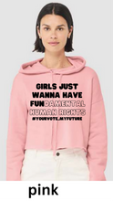 Load image into Gallery viewer, GJWHFUNdamental human rights Adult Cropped Fleece Hoodie