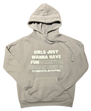 Load image into Gallery viewer, GJWHFUNdamental human rights Adult Drop Shoulder Fleece Hoodie