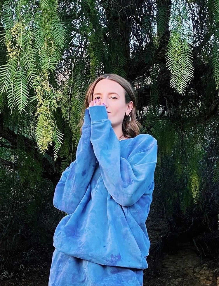 Blue tie dye online sweatsuit