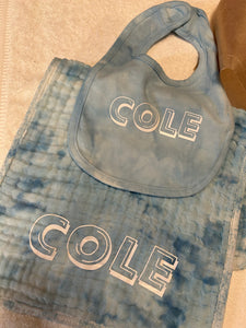 Baby Bib & Burp Cloth Set (personalization included)