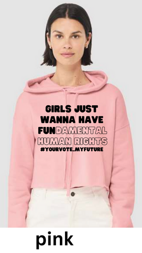 GJWHFUNdamental human rights Adult Cropped Fleece Hoodie