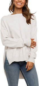 Crewneck Side Split Sweater