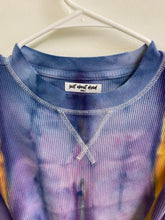 Load image into Gallery viewer, SMALL Long-Sleeve Loose Cropped Waffle Shirt/Hand Dyed/Ice Dyed