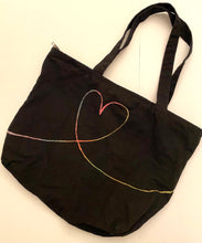 Load image into Gallery viewer, Large Zip Script Tote Bag