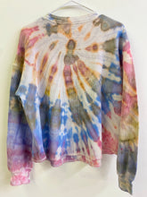 Load image into Gallery viewer, LARGE Long-Sleeve Loose Cropped Waffle Shirt/Hand Dyed/Ice Dyed