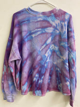 Load image into Gallery viewer, EXTRA LARGE Long-Sleeve Loose Cropped Waffle Shirt/Hand Dyed/Ice Dyed